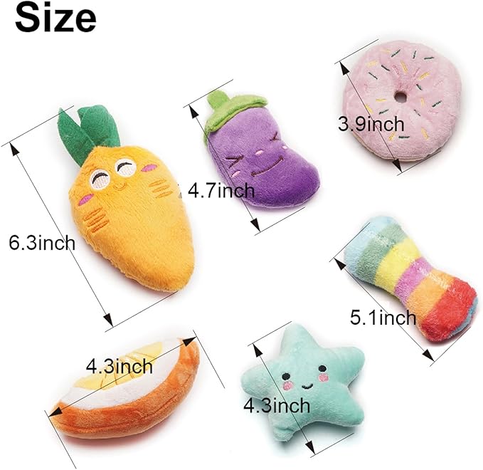 Interactive Plush Dog Toy Set, Squeaky Pet Chew Toys for Small & Medium Dogs, Multi-Shape Puppy Play Pack