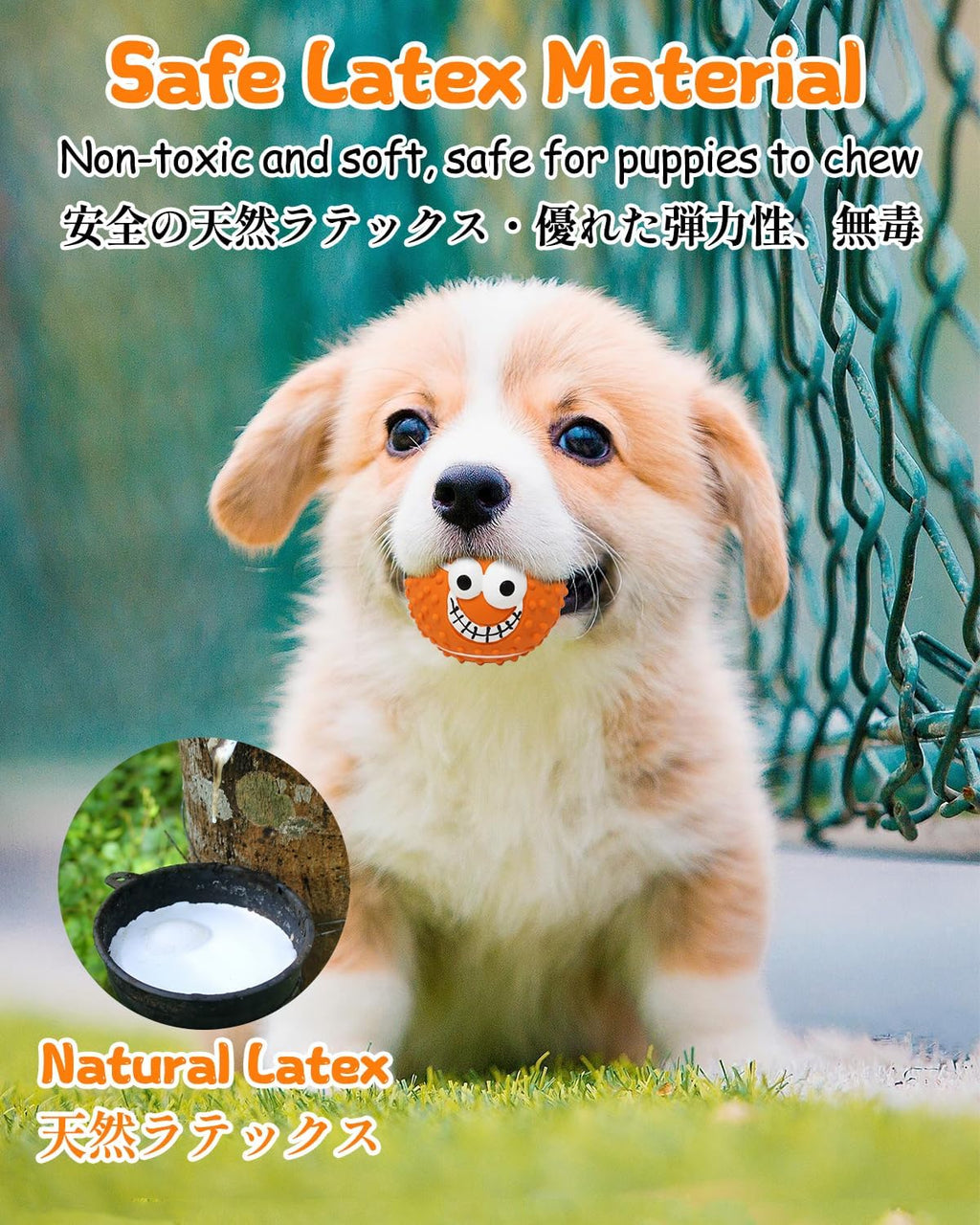 Squeaky Rubber Dog Balls Set, Durable Chew Toys for Small & Medium Dogs, Interactive Pet Fetch Toy with Textured Surface