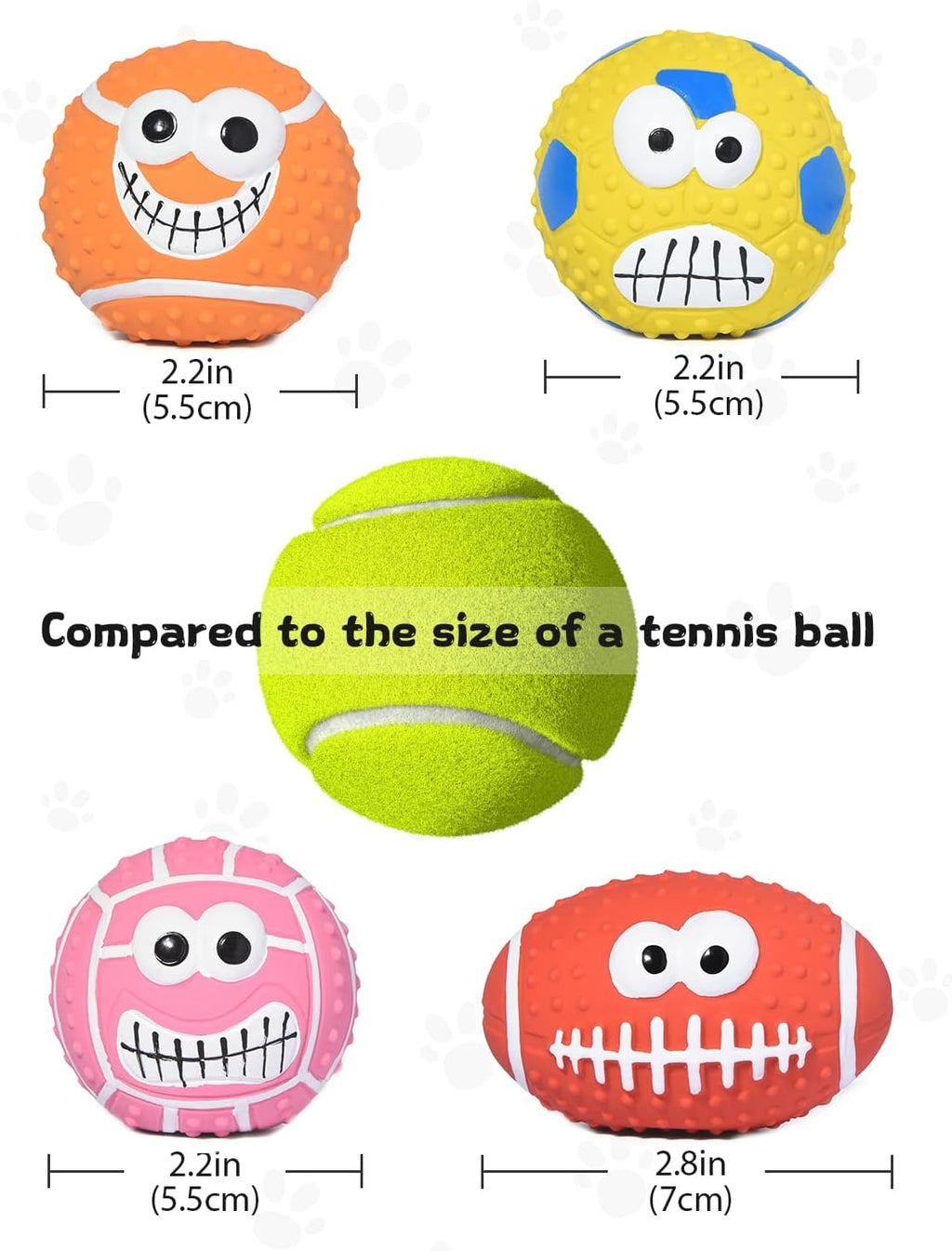 Squeaky Rubber Dog Balls Set, Durable Chew Toys for Small & Medium Dogs, Interactive Pet Fetch Toy with Textured Surface